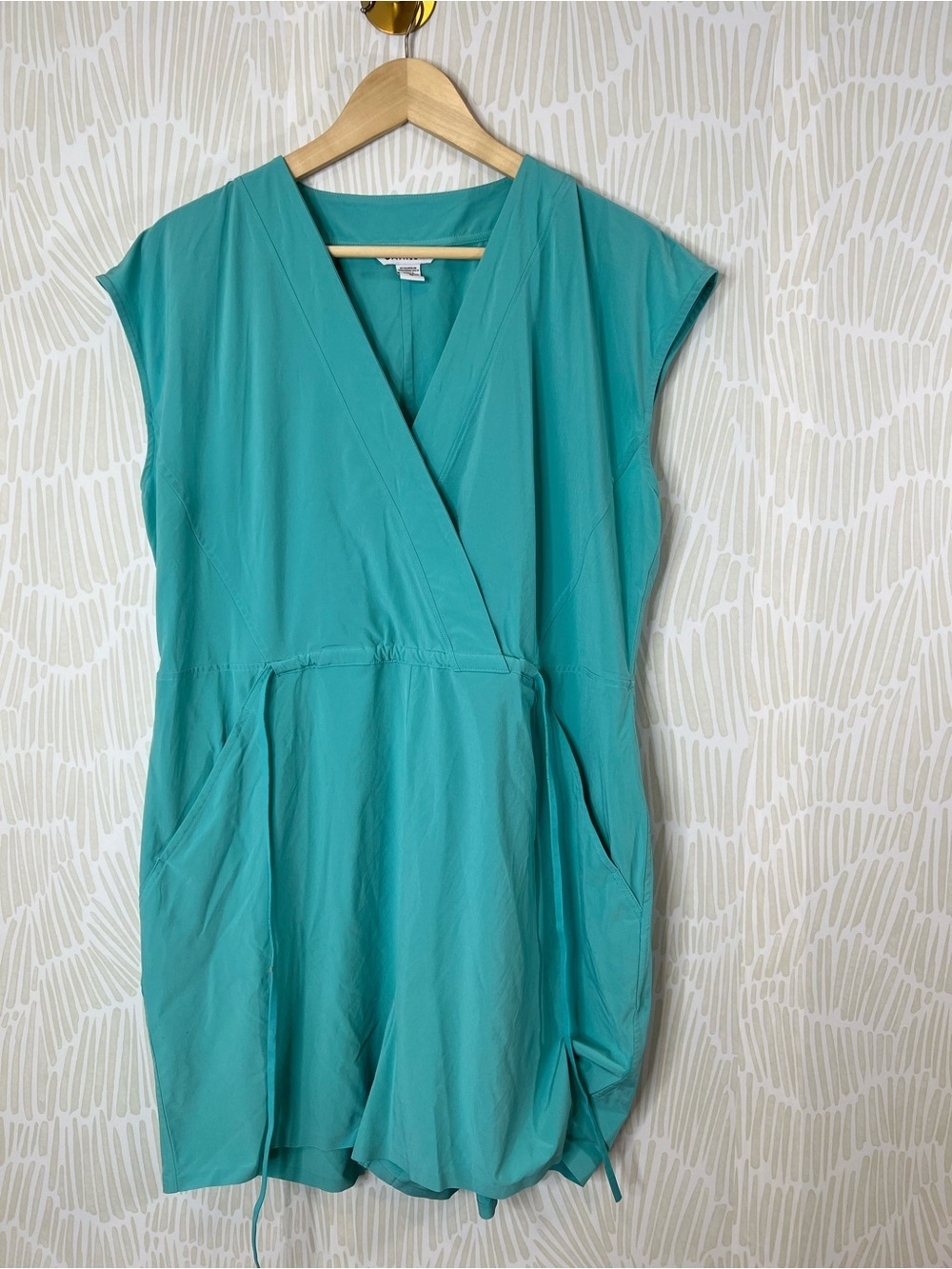 Athleta Marlow romper Teal Wrap Front Active Dress Travel Dress - Picture 2 of 15